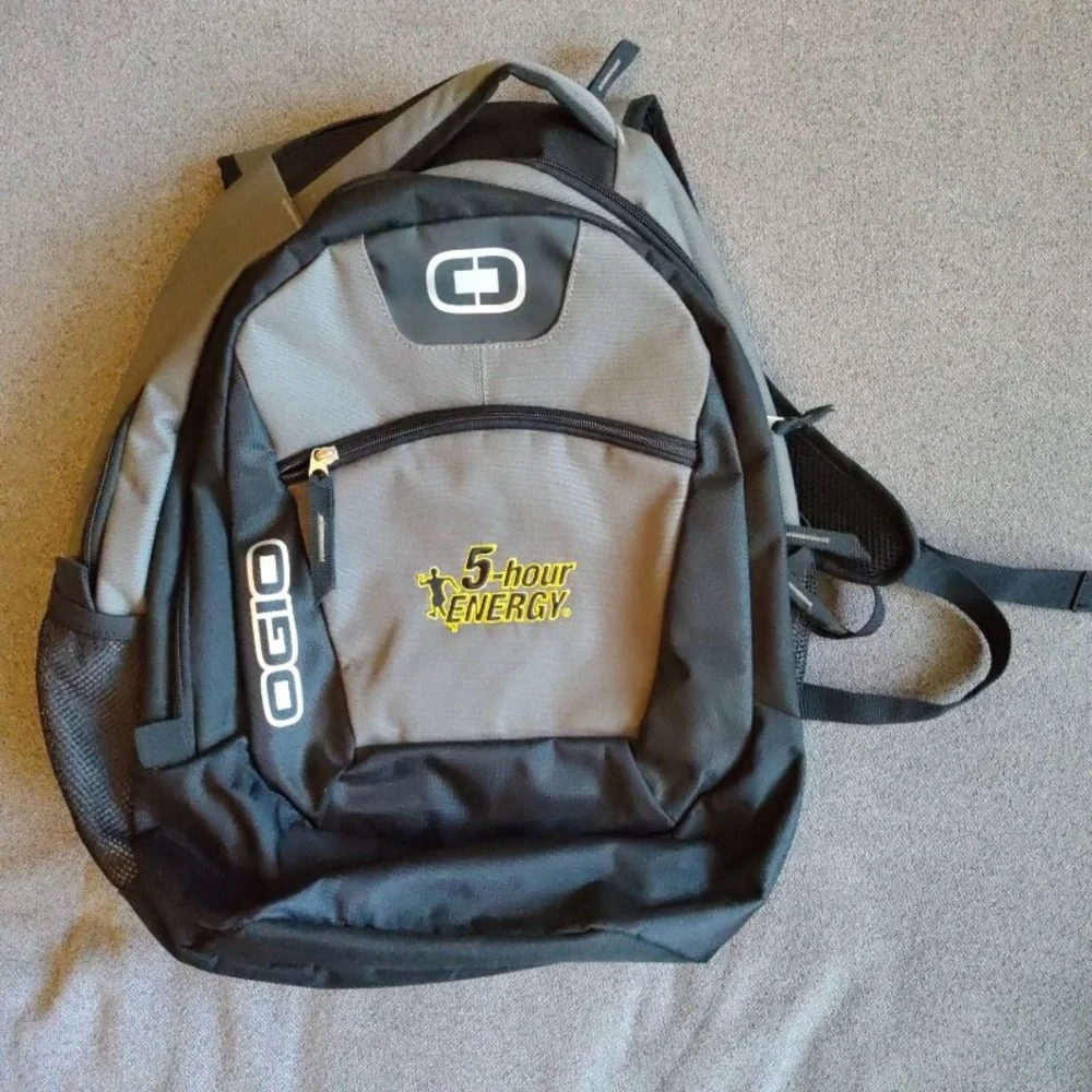 OGIO 5 Energy Logo Black Gray Green Backpack Laptop Travel Bag